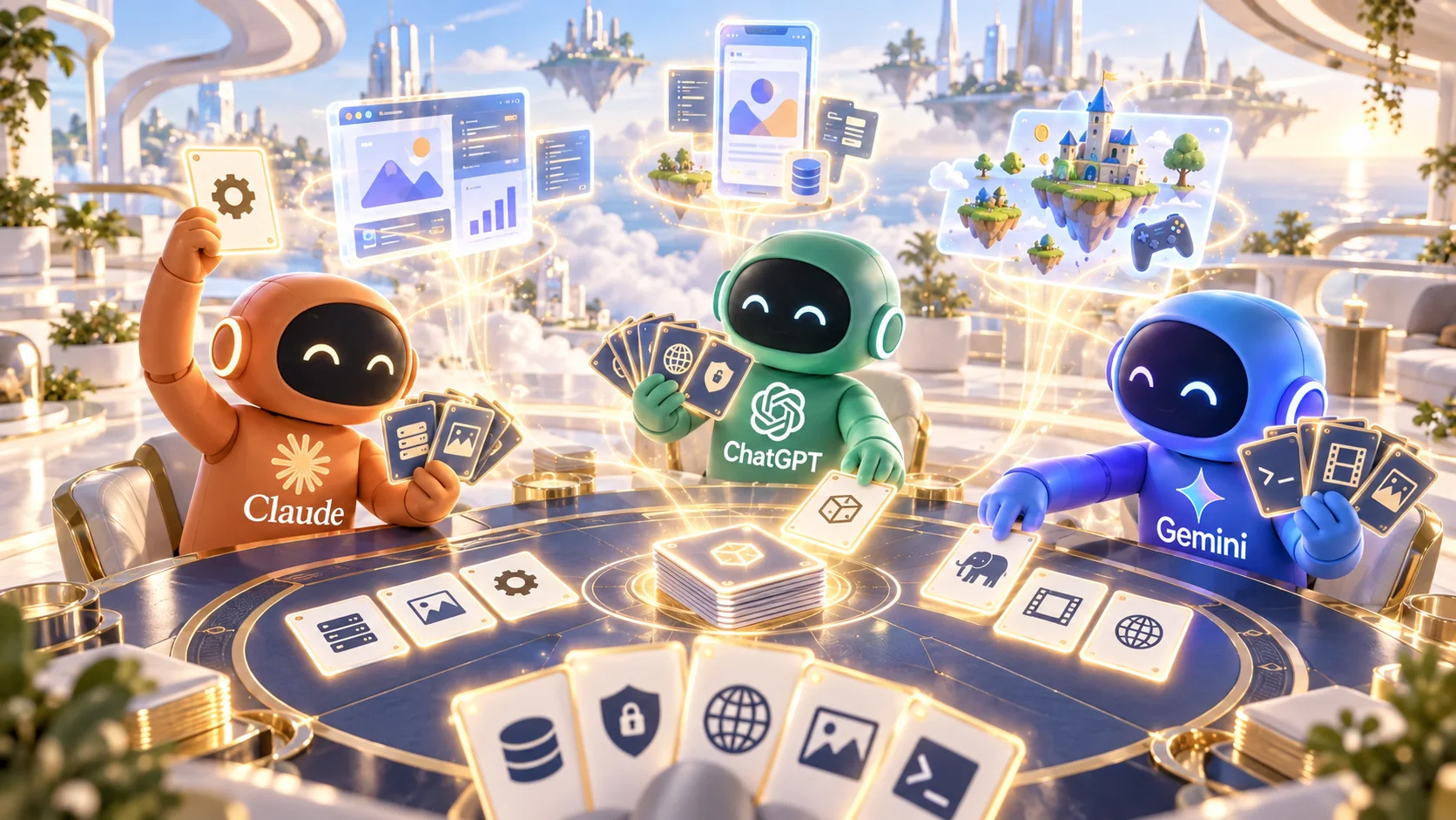 AIs that combine tool cards like a card game to create apps, sites, and games