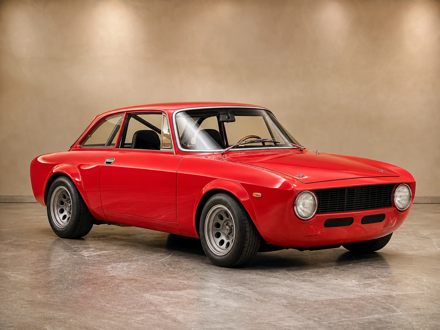 Alfa Romeo Giulia GTAの雰囲気に合わせた赤いクラシックレーシングクーペ